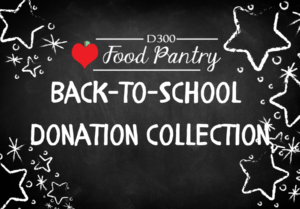 Back to School Donation Collection written on a chalkboard in white